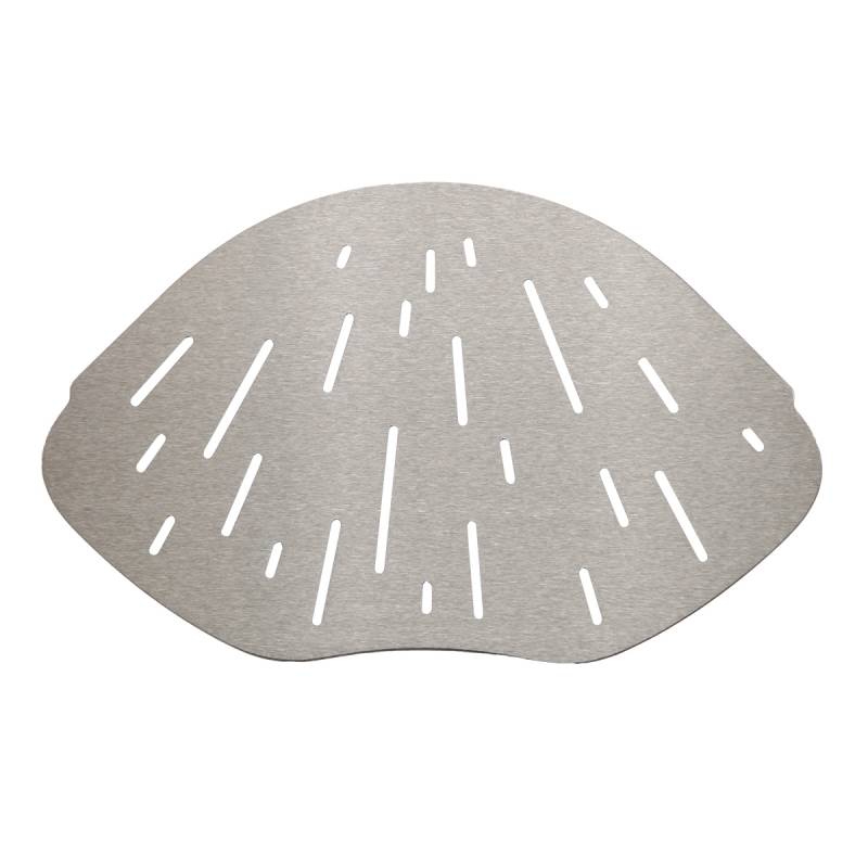MAT INTER - Lagoon inox brossé - Tablette d'angle arrondi - Motif strie - 2mm