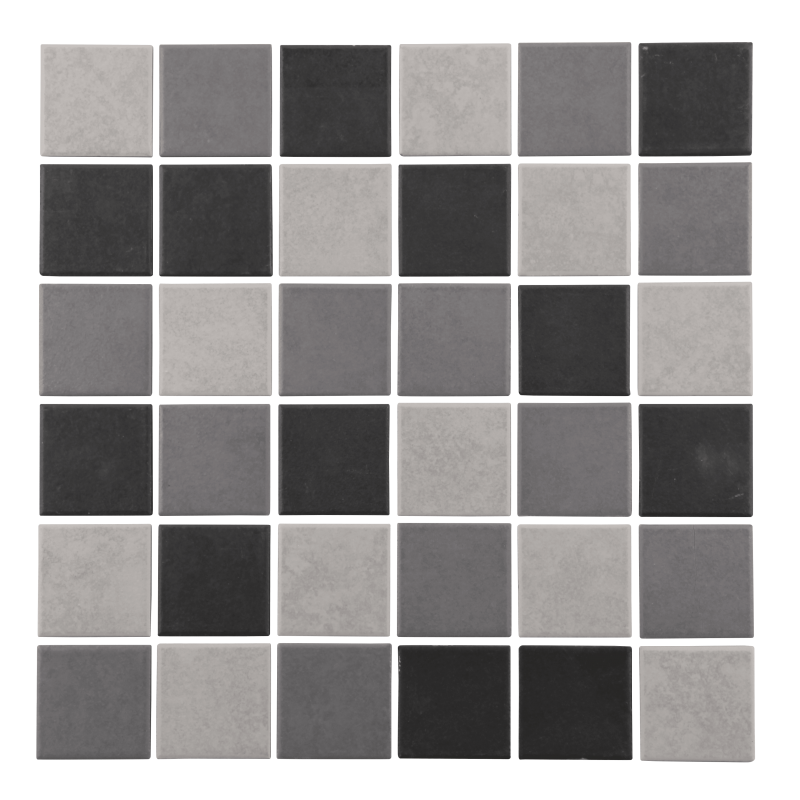 MAT INTER - Feuille 300x300 - Tesselle 50x50x6mm - Porcelaine anti d. mix gris