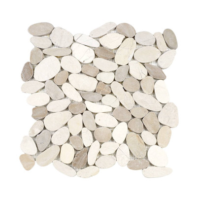Mosaïque Flat0014 galets naturels 30x30x0,8 cm - Intérieur & Extérieur - Decoon