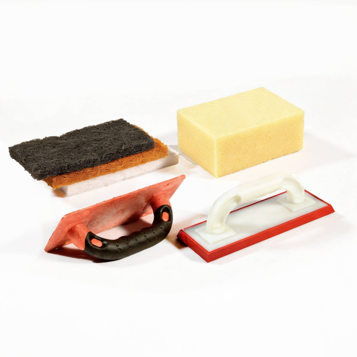 MAT INTER - Kit pour joints "époxy" Eponge + Taloche époxy + Poignée "scratch"+ 3 Semelles