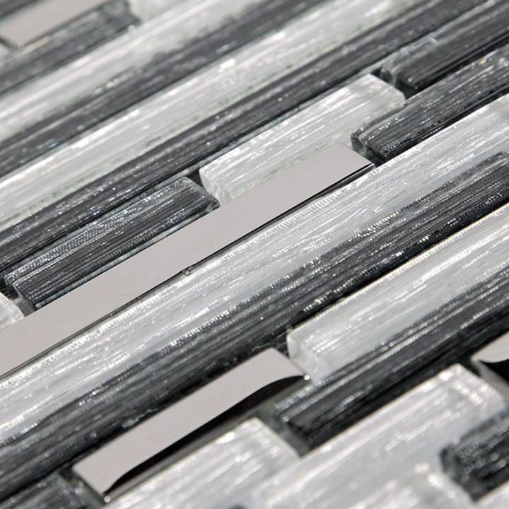 MAT INTER - Feuille 300x300x8mm - Multi formats verre miroir / mix gris tissu lisse