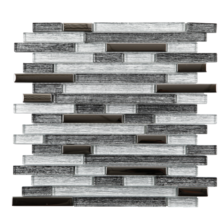MAT INTER - Feuille 300x300x8mm - Multi formats verre miroir / mix gris tissu lisse