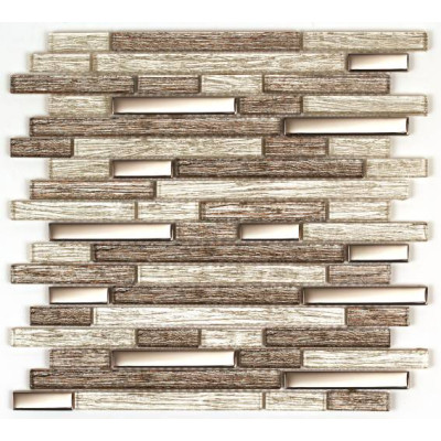 MAT INTER - Feuille 300x300 - Multi formats verre miroir / mix marron tissu lisse