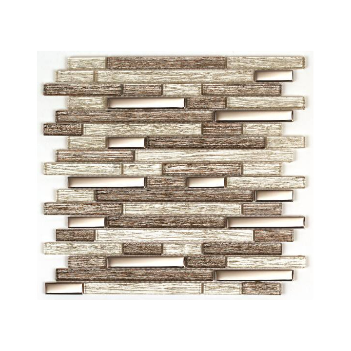 MAT INTER - Feuille 300x300 - Multi formats verre miroir / mix marron tissu lisse
