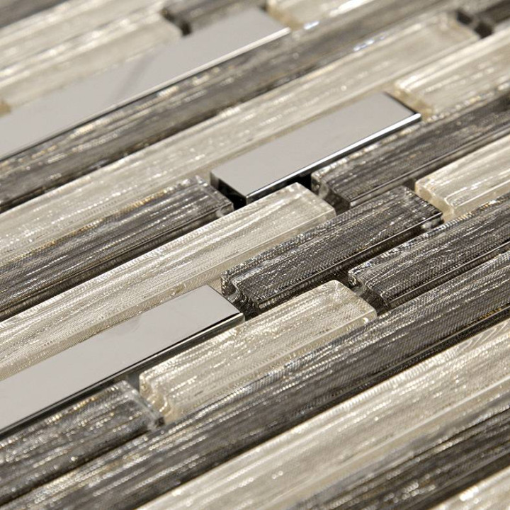 MAT INTER - Feuille 300x300 - Multi formats verre miroir / mix marron tissu lisse