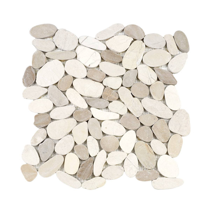 Lot de Mosaïques Flat0014 galets naturels 30x30x0,8 cm - Intérieur & Extérieur - Decoon