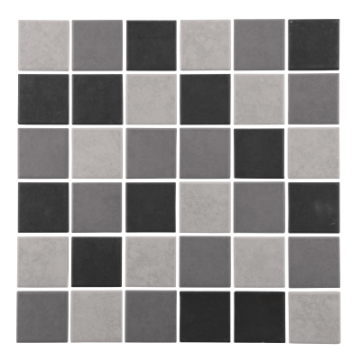 MAT INTER - Feuille 300x300 - Tesselle 50x50x6mm - Porcelaine anti d. mix gris