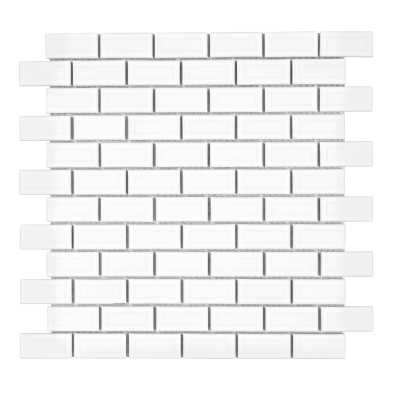 MAT INTER - Feuille 300x300x6mm - Tesselle 25x50 - Mosaïque "Metro" porcelaine blanc