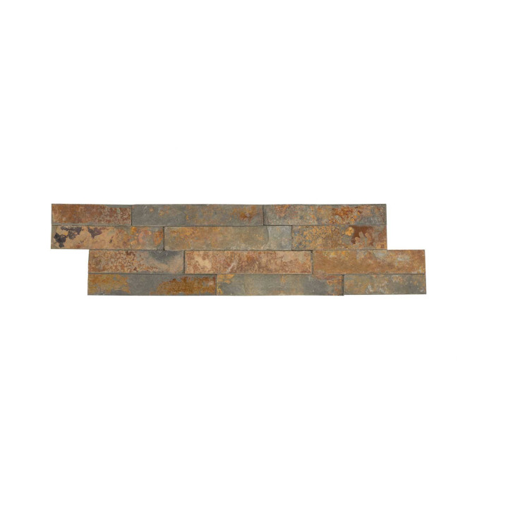 Parement mural en pierre naturelle fine épaisseur - multicolore - 13 pcs