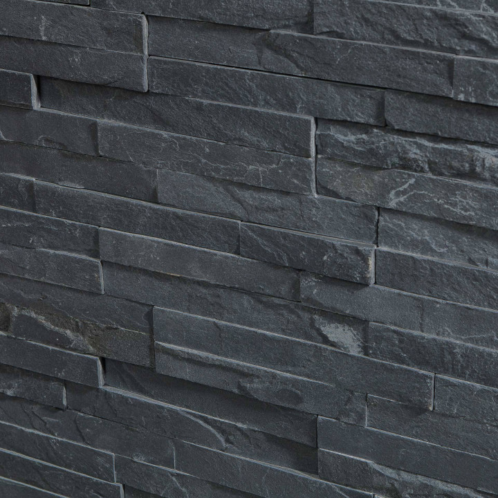 Parement mural en pierre naturelle fine épaisseur - graphite