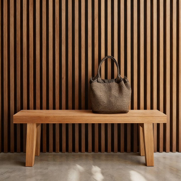Panneau Tasseaux Bois - Décor Chêne  250 x 17,6 cm | DECOON