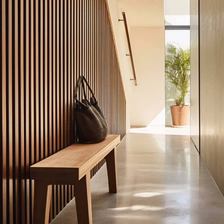 Panneau Tasseaux Bois - Décor Chêne  250 x 17,6 cm | DECOON