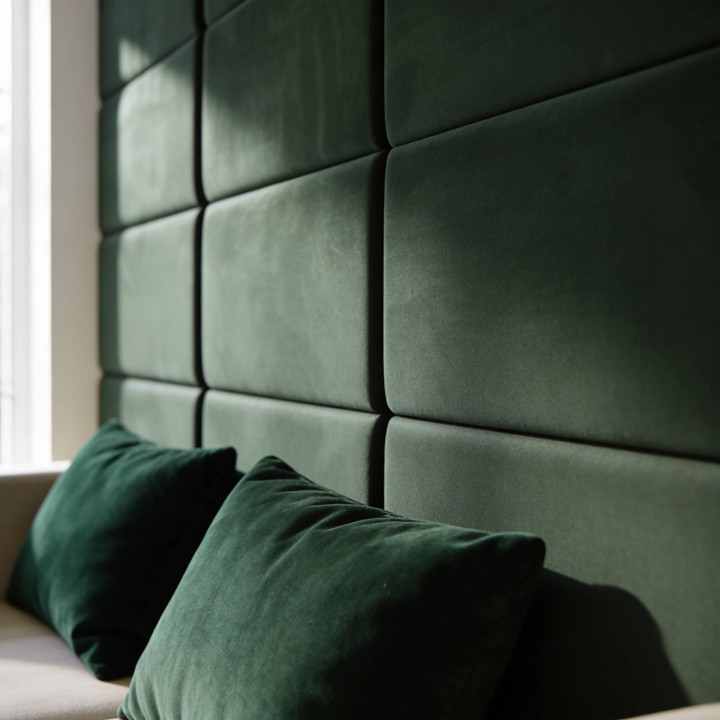 Mur capitonné - coussin mural vert sapin 60 x 30 cm | Decoon