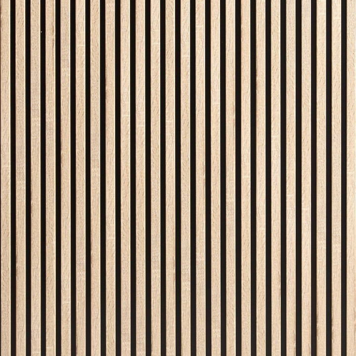 Panneaux tasseaux bois 120 x 21,6 cm décor chêne/fond rigide noir | DECOON