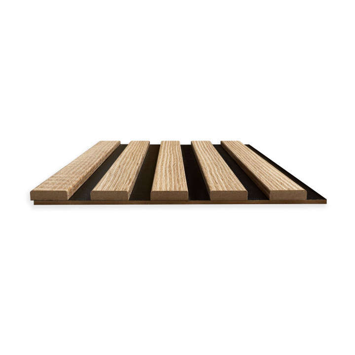 Panneaux tasseaux bois 120 x 21,6 cm décor chêne/fond rigide noir | DECOON