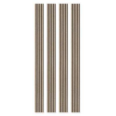 Panneaux tasseaux bois 250 x 21,6 cm décor chêne/fond rigide noir |DECOON