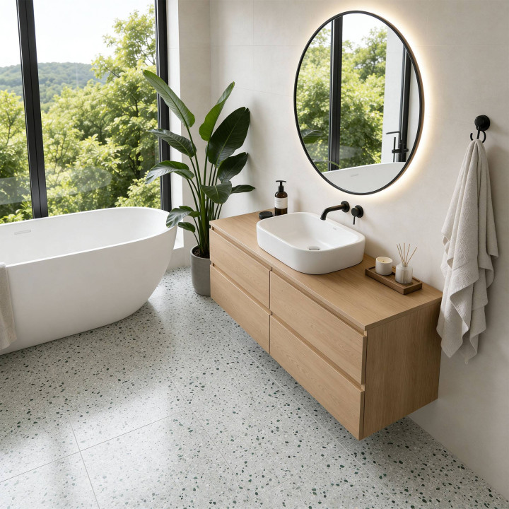 Terrazzo gris Lime - carrelage terrazzo 60x60 | Decoon