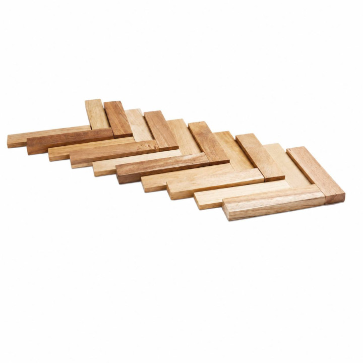 Parement bois teck recyclé – Plaquette puzzle 12 pièces | DECOON