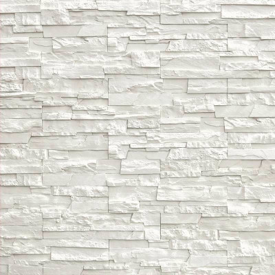 Parement mural plâtre imitation pierre naturelle blanc | Decoon