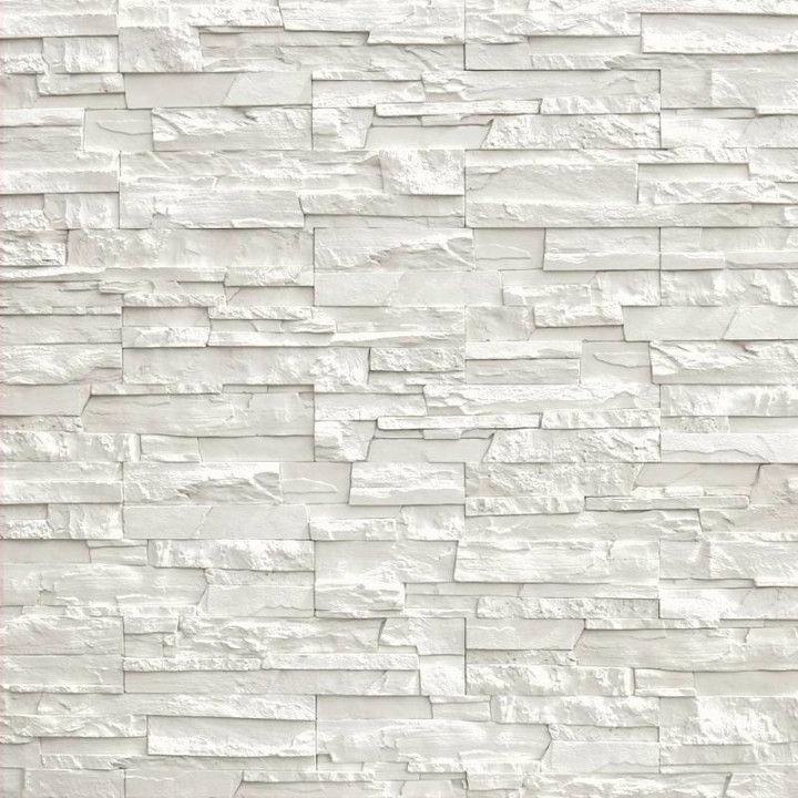 Parement mural plâtre imitation pierre naturelle blanc | Decoon