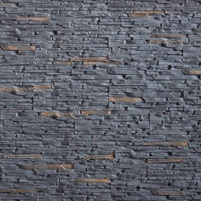 Parement mural plâtre imitation pierre naturelle noire | Decoon