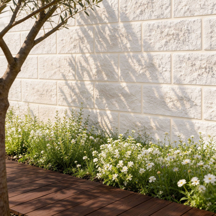 Parement béton beige rectangulaire - intérieur extérieur | Decoon