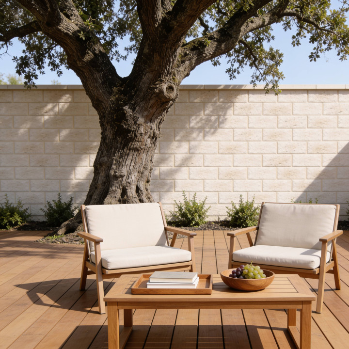Parement béton beige rectangulaire - intérieur extérieur | Decoon