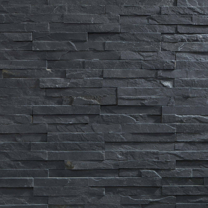 Parement mural en pierre naturelle fine épaisseur - graphite