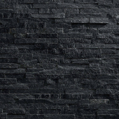 Parement mural en pierre naturelle fine épaisseur - black - 13 pcs