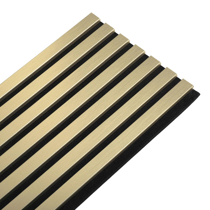 Lot Panneaux Muraux tasseaux bois 120 x 30 - Gold | Decoon