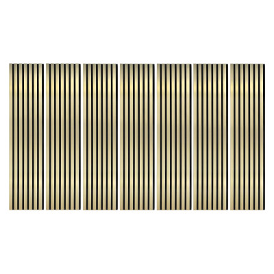 Lot Panneaux Muraux tasseaux bois 120 x 30 - Gold | Decoon
