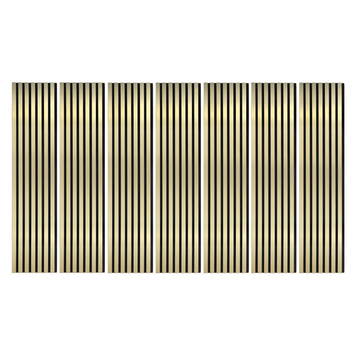 Lot Panneaux Muraux tasseaux bois 120 x 30 - Gold | Decoon