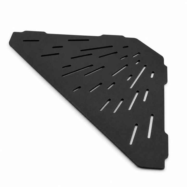 MAT INTER - Maya inox noir- Tablette d'angle hexagonale - Motif strie - 2mm