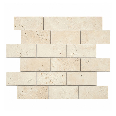 Plaque mosaique travertin - barrettes - beige - Decoon