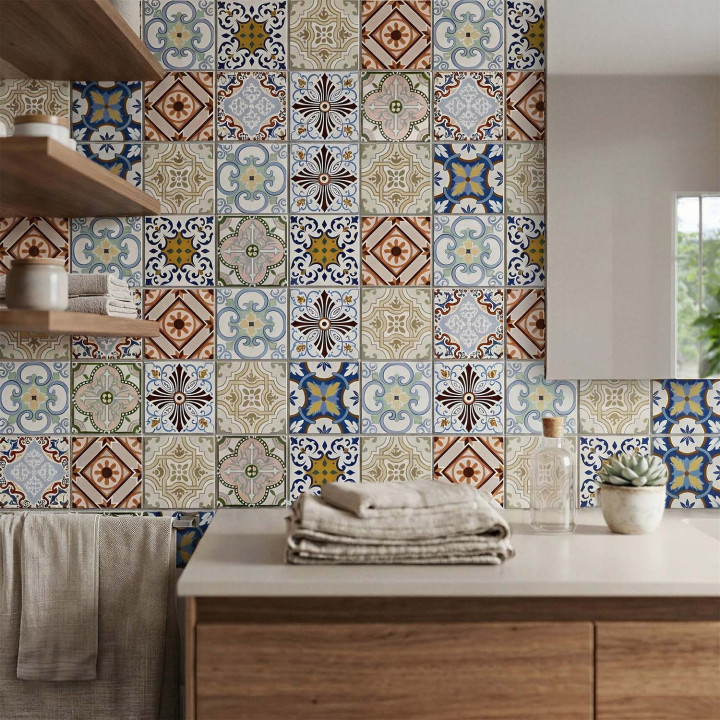 Lot de mosaïques Bada travertin 29,7x29,7x0,8 cm - Mur intérieur - Decoon