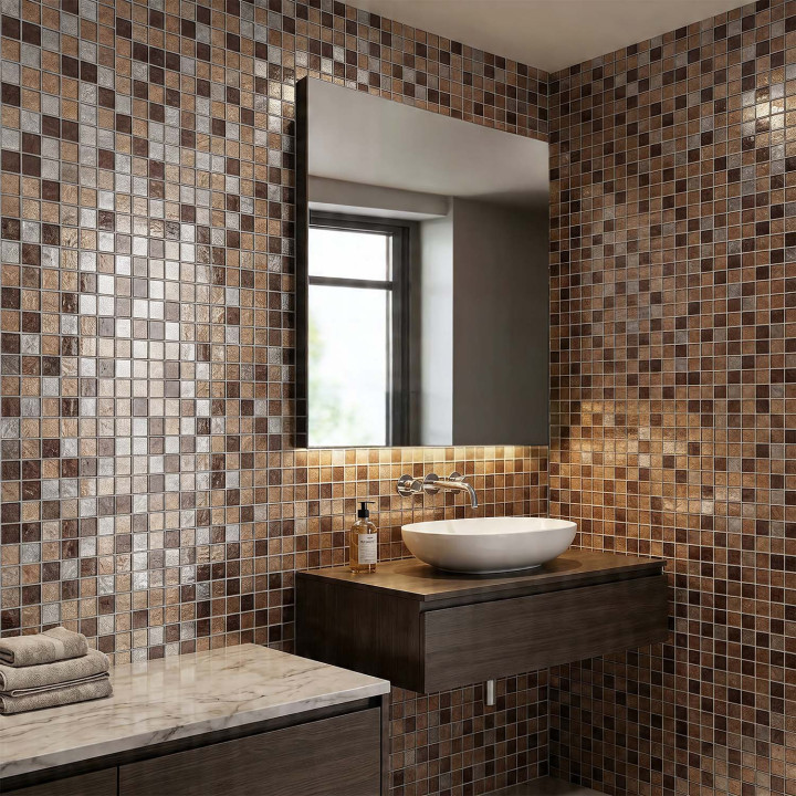 Lot de mosaïques Athènes verre 30x30x0,8 cm - Intérieur & Douche - Decoon