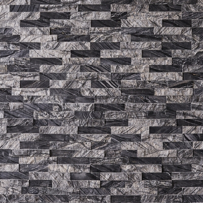 Parement mural en marbre noir - 8 pcs