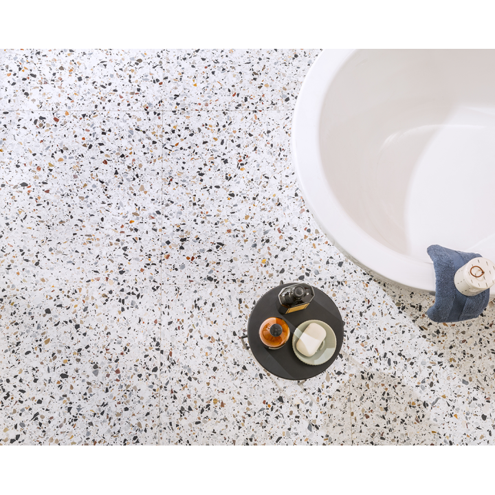 terrazzo carrelage blanc