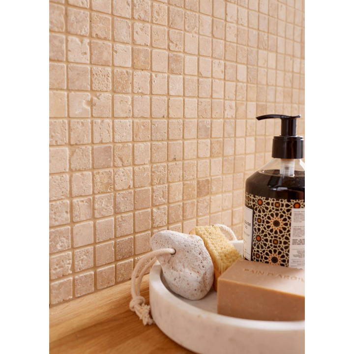 Plaque mosaique travertin - 2.3 x 2.3 cm - Decoon